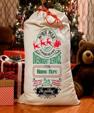North Pole Overnight Service Christmas Sack, Gift For Chidren, Christmas Bag Gift, Christmas Gift 2023