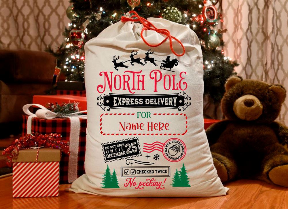 North Pole Express Delivery Christmas Sack, Gift For Chidren, Christmas Bag Gift, Christmas Gift 2023 - Image 2