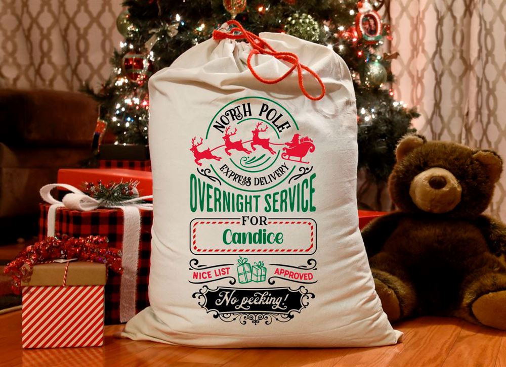 North Pole Overnight Service Christmas Sack, Gift For Chidren, Christmas Bag Gift, Christmas Gift 2023 - Image 2