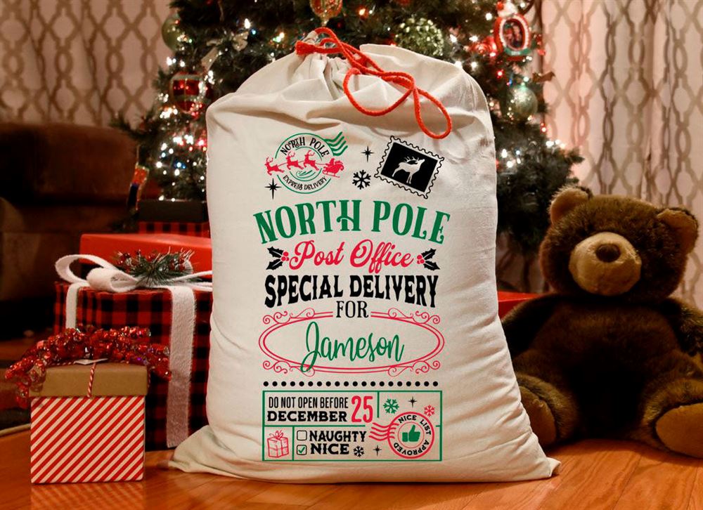 North Pole Post Office Christmas Sack, Gift For Chidren, Christmas Bag Gift, Christmas Gift 2023 - Image 2