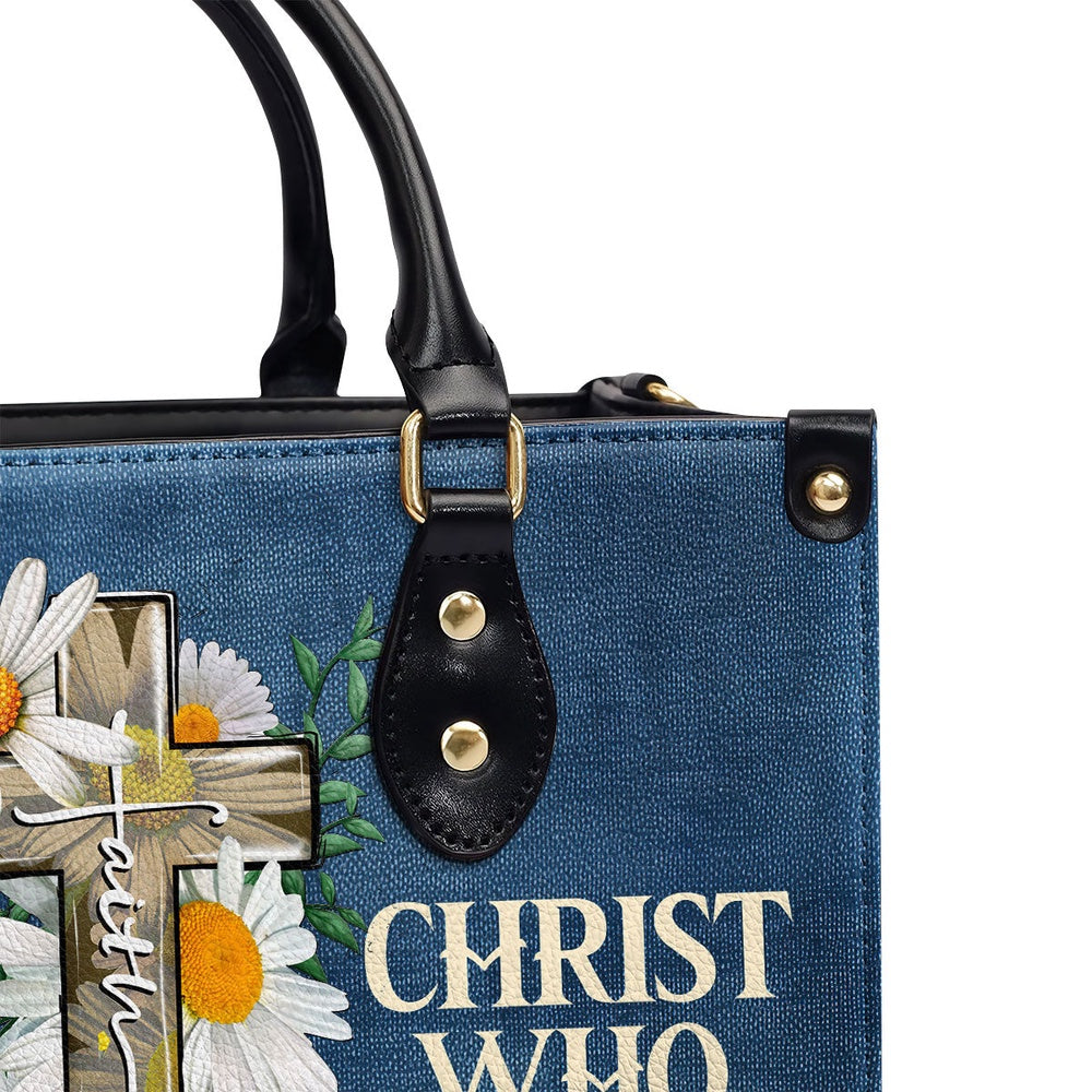 Personalized Christian Leather Bag, I Can Do All Things Through Me Leather Handbag, Faith Handbag - Image 4