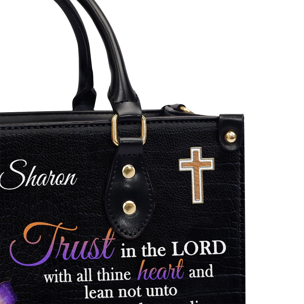 Personalized Christian Leather Bag, Trust In The Lord Leather Handbags, Faith Handbag - Image 4