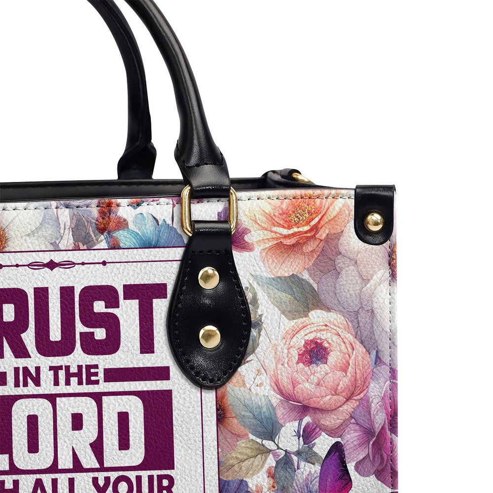 Personalized Christian Leather Bag, Trust In The Lord Proverbs 3 5 Leather Handbag, Faith Handbag - Image 4