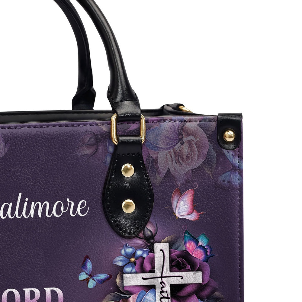 Personalized Christian Leather Bag, Trust In The Lord With All Your Heart Leather Handbags, Faith Handbag - Image 4