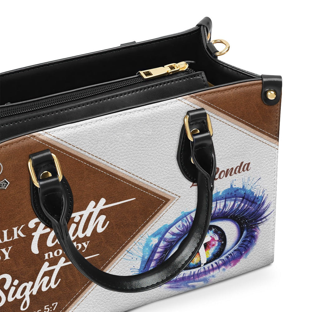 Personalized Christian Leather Bag, Walk By Faith, Not By Sight Leather Handbag, Faith Handbag - Image 5