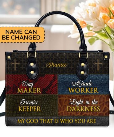 Personalized Christian Leather Bag, Way Maker - Personalized Leather Handbag, Faith Handbag