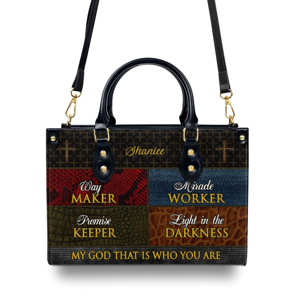 Personalized Christian Leather Bag, Way Maker - Personalized Leather Handbag, Faith Handbag - Image 3