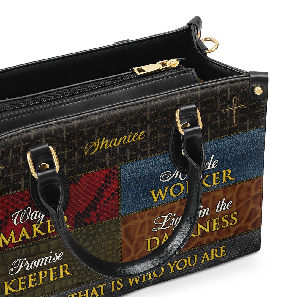 Personalized Christian Leather Bag, Way Maker - Personalized Leather Handbag, Faith Handbag - Image 5