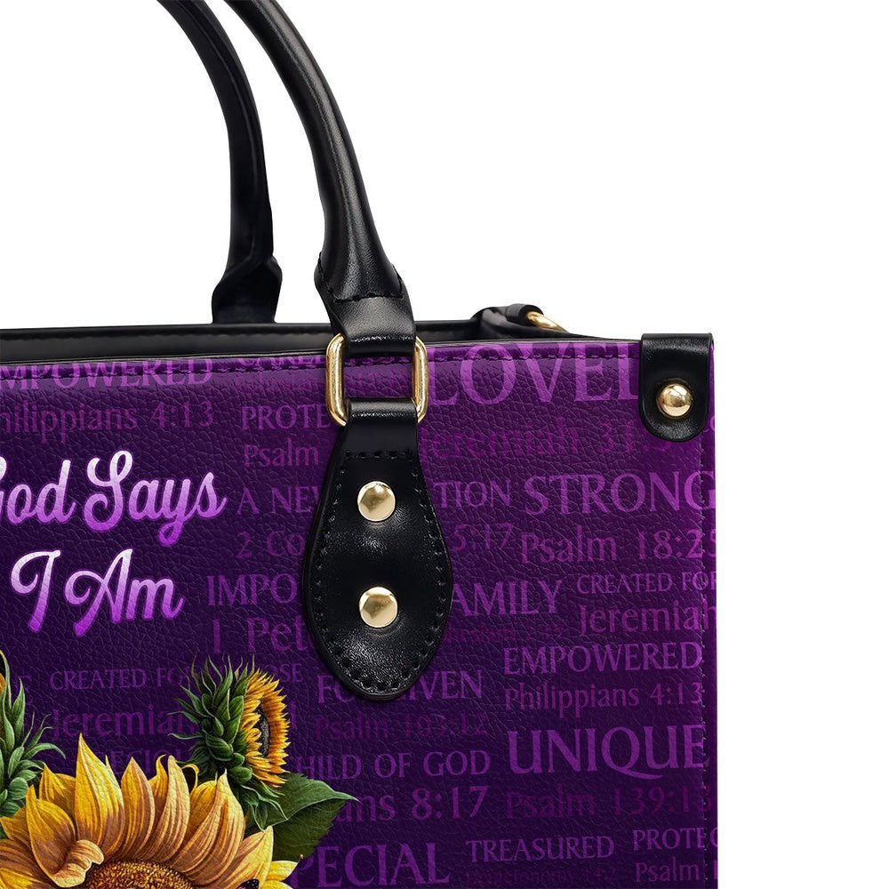 Personalized Christian Leather Bag, What God Says About You Leather Handbag, Religious Gift For Christian Ladies, Faith Handbag - Image 4