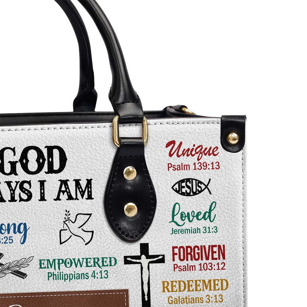 Personalized Christian Leather Bag, What God Says About You Leather Handbag, Scripture Gifts For Women Of God, Faith Handbag - Image 4