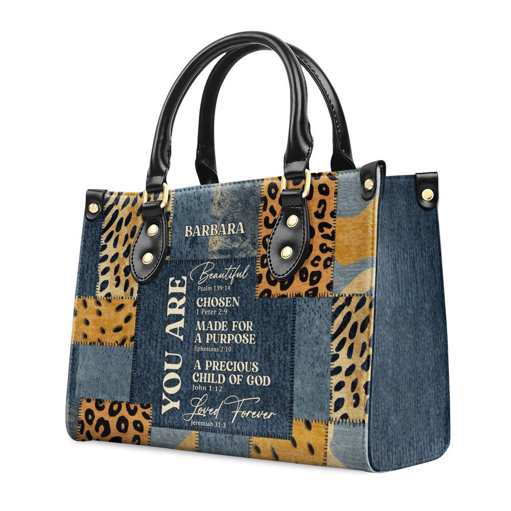 Personalized Christian Leather Bag, You Are Made For A Purpose Leather Handbag, Gift For Christian Friends, Faith Handbag - Image 2