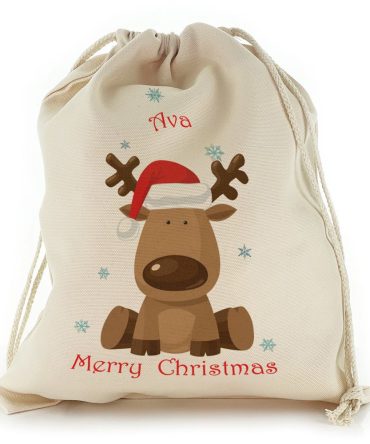Santa Hat Reindeer Christmas Sack, Gift For Chidren, Christmas Bag Gift, Christmas Gift 2023