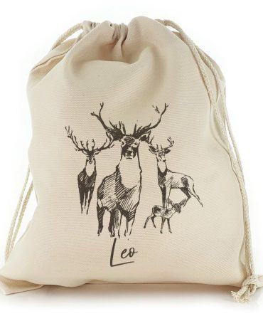 Stylish Text and Stag Deer Sketch Christmas Sack, Gift For Chidren, Christmas Bag Gift, Christmas Gift 2023
