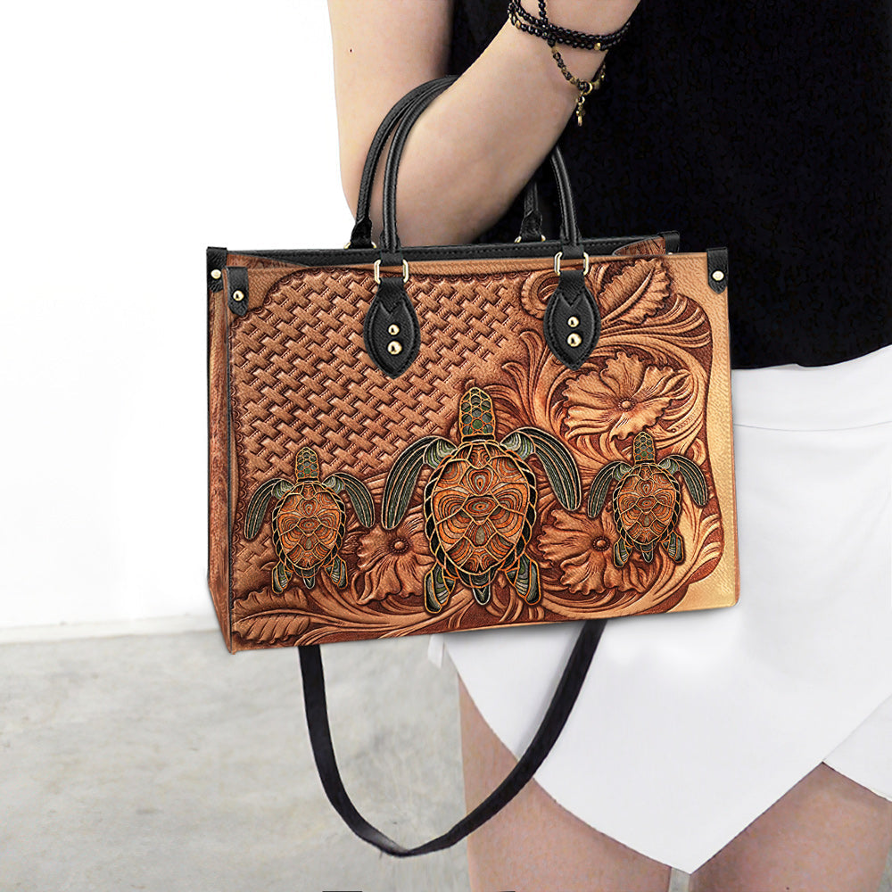 Turtle Leather Bag, Gift Ideas For Turtle Lovers, Women's Pu Leather Bag - Image 3