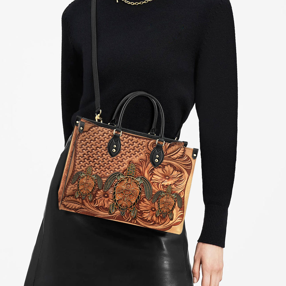 Turtle Leather Bag, Gift Ideas For Turtle Lovers, Women's Pu Leather Bag - Image 4