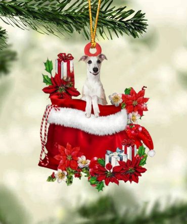 Whippet In Gifts Bag Christmas Ornament, Christmas Gift, Christmas Tree Decorations, Christmas Ornament 2023