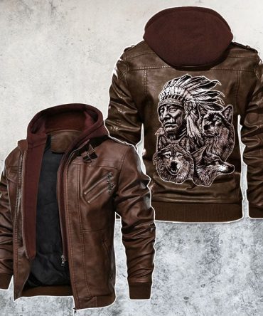 Brown American Native Living Soul Leather Jacket
