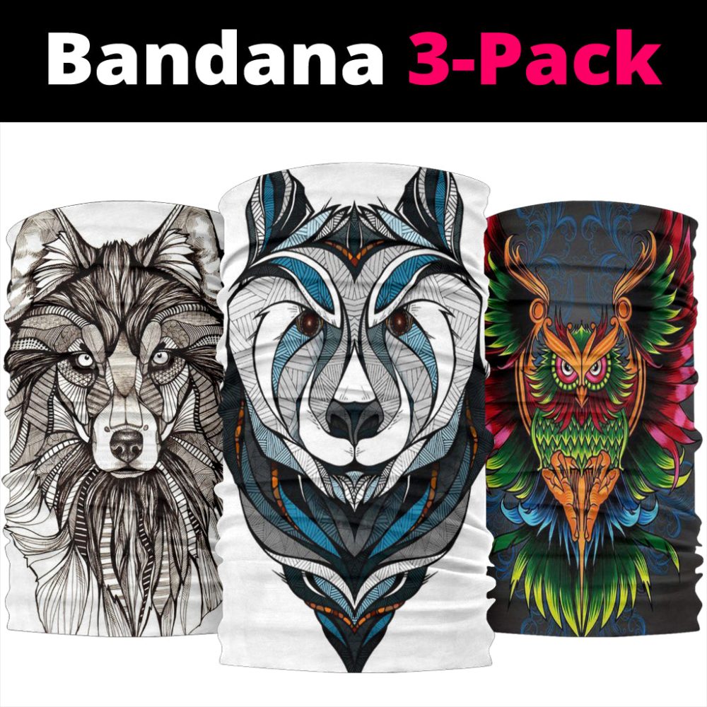 3D Animal Design Bandana 3-Pack