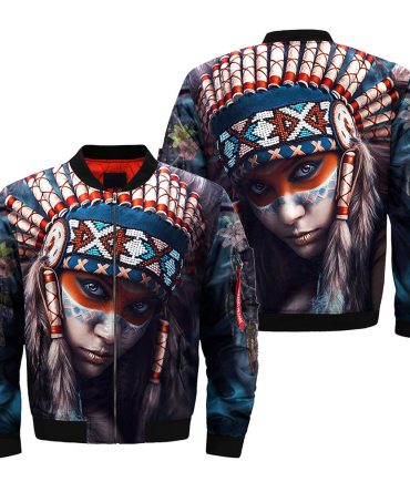 American Native Print Bomber Jacket