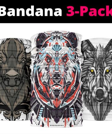 Bear 3D Design Art Bandana 3-Pack