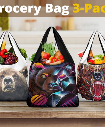 Bear Design Pattern Grocery Bags