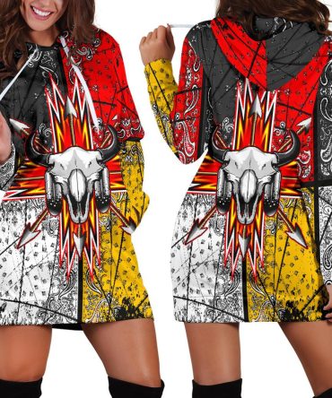 Bison Arrow Native American Women's Hoodie Dress