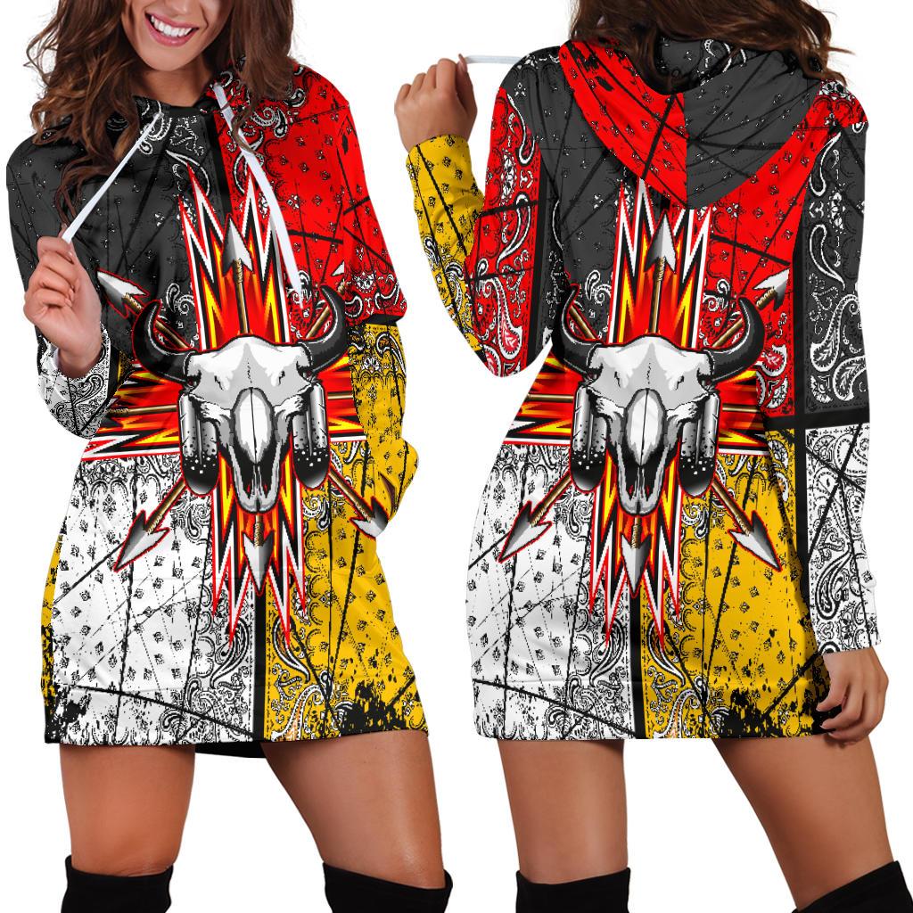 Bison Arrow Native American Women's Hoodie Dress