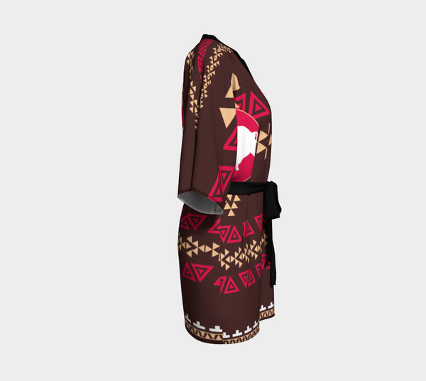 Bison Brown Native American Kimono Robe - Women - Image 4