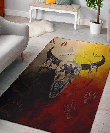 Bison Medicine Wheels Native American Pride Area Rug no-link