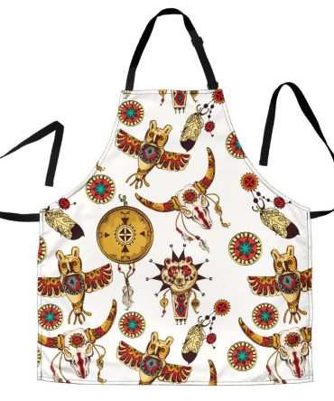Bison Owl Feather Native American Apron