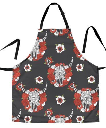 Bison Red Rose Native American Apron