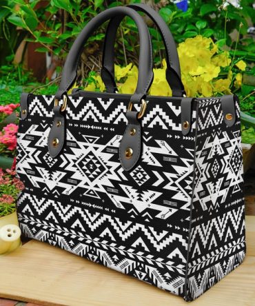 Black Pattern Native Leather Bag