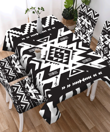 Blackwhite Pattern Design Native American Tablecloth