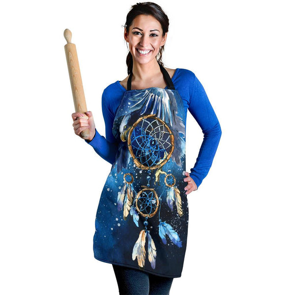 Blue Galaxy Dreamcatcher Native American Apron - Image 3