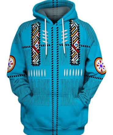 Native American Indian Hoodies Blue