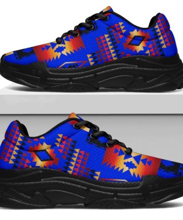 Blue Native Tribes Native American Chunky Sneakers
