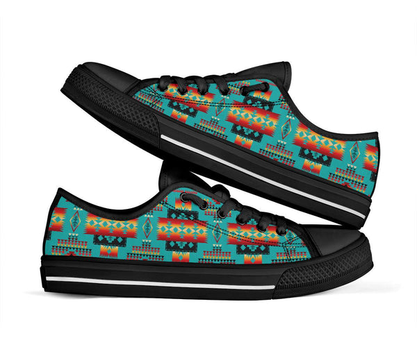Blue Native Tribes Native American Low Tops Shoes - Image 2