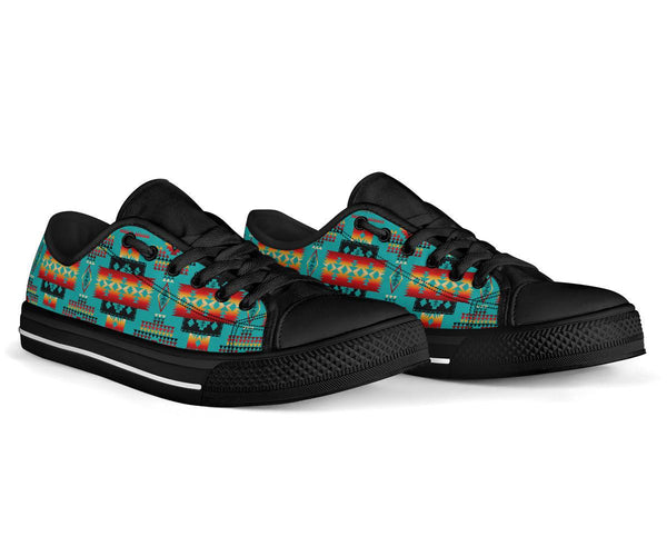 Blue Native Tribes Native American Low Tops Shoes - Image 3