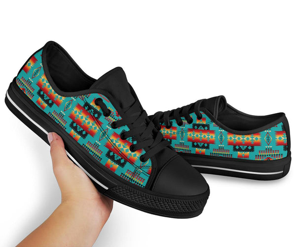 Blue Native Tribes Native American Low Tops Shoes - Image 4