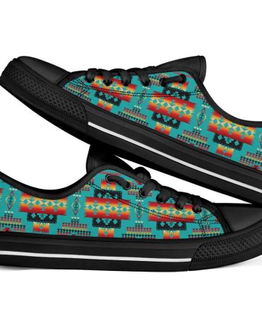 Blue Native Tribes Native American Low Tops Shoes