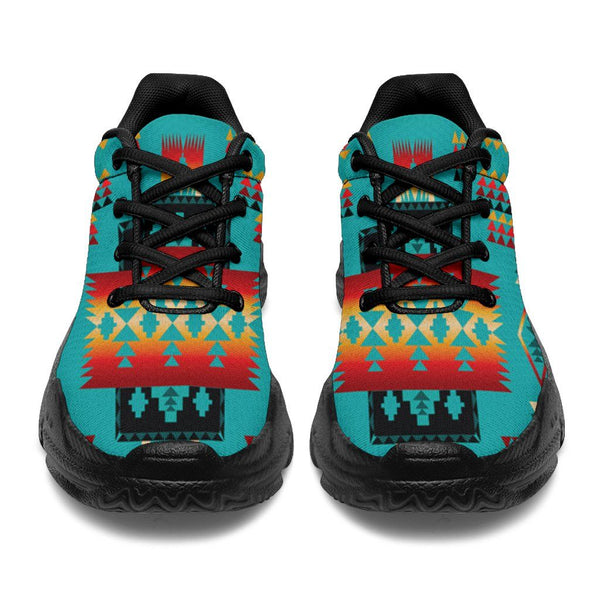 Blue Native Tribes Pattern Native American Chunky Sneakers - Image 3