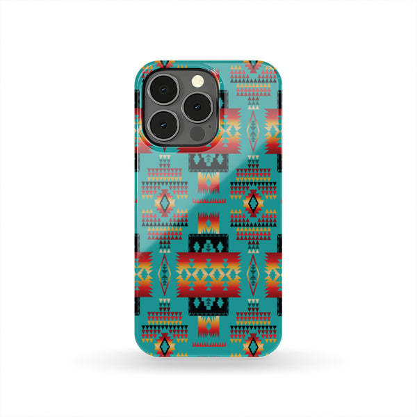 Blue Native Tribes Pattern Native American Phone Case - Image 4