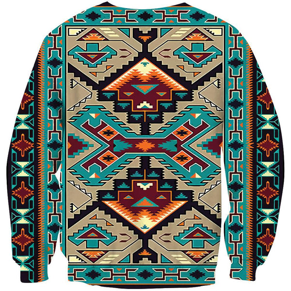 Blue Tribe Design Native American 3D Sweatshirt - Image 3