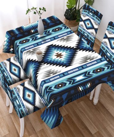 Blue Tribe Design Native American Tablecloth