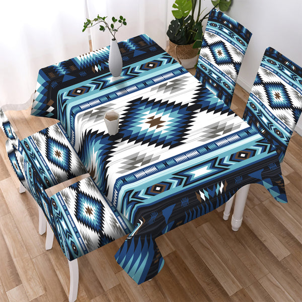 Blue Tribe Design Native American Tablecloth