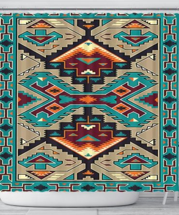 Blue Tribe Pattern Native American Design Shower Curtain
