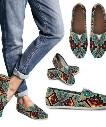 Blue Tribe Pattern Native American Pride Casual Shoes