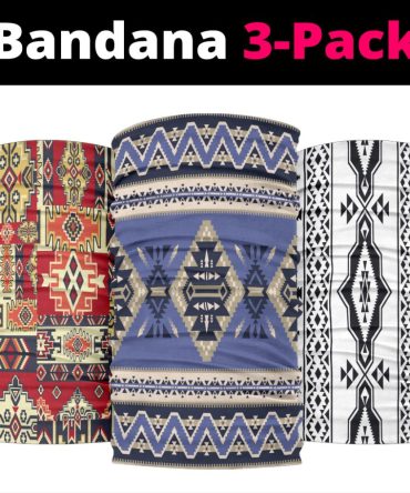Blue White White Fabric Bandana 3-Pack