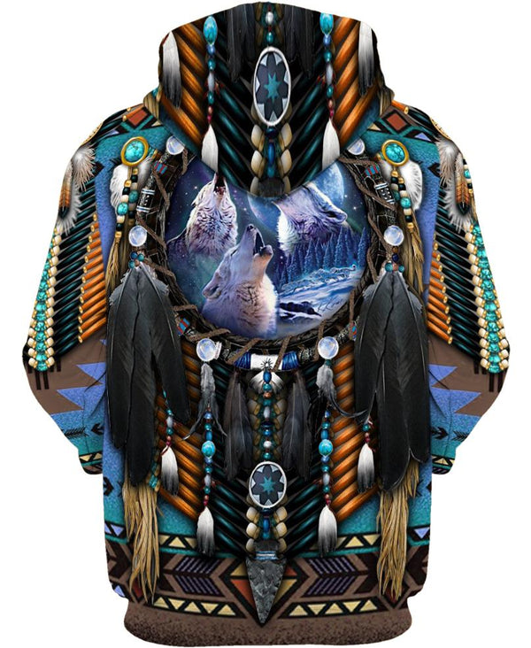 Blue Wolf Hoodie Dreamcatcher - Image 2