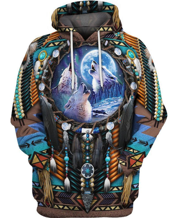 Blue Wolf Hoodie Dreamcatcher